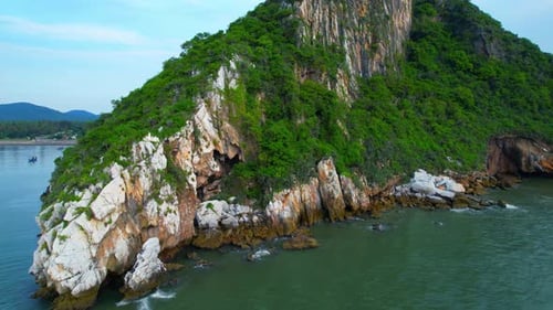 4K aerial view from a drone. Tropical seas and coasts