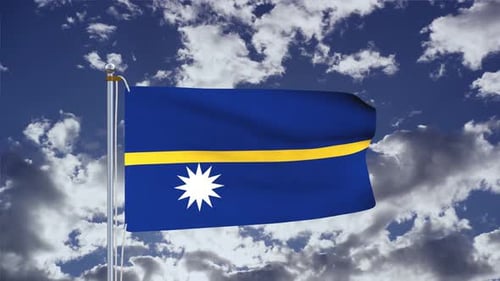 Flagge Nauru wehend 4k