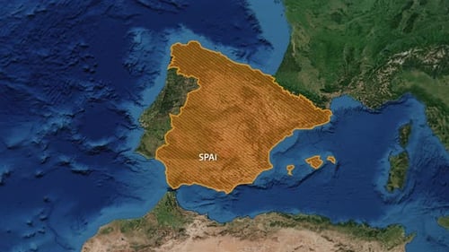 Digital Map Zoom into Spain and Palma Location