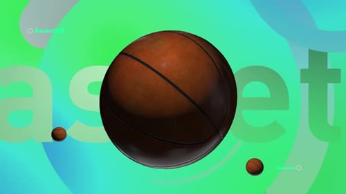 Dynamic Basketball Animation with Modern Geometric Shapes