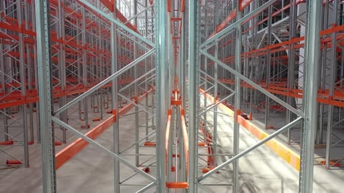 Vidéo de l'intérieur d'une installation de stockage en construction industrielle