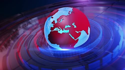 Futuristic Rotating Earth Globe for Global News Broadcast
