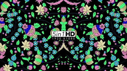 Decorative Floral Kaleidoscope Pattern Motion Background