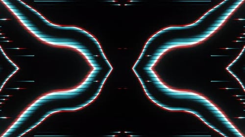 Flashing Abstract Blue and Red Led Neon Curve Vj Loop Animation