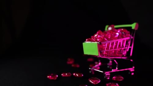 The Red Heart Shapes in Shopping Cart