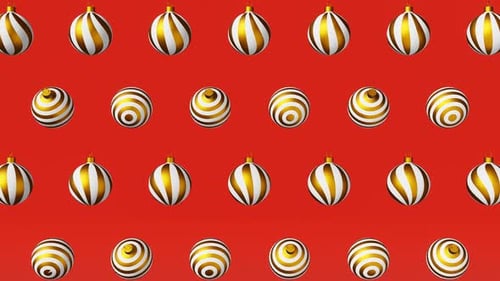 Festive Gold and White Christmas Bauble Seamless Loop