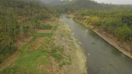 Tropical Landscape River Farmers Land