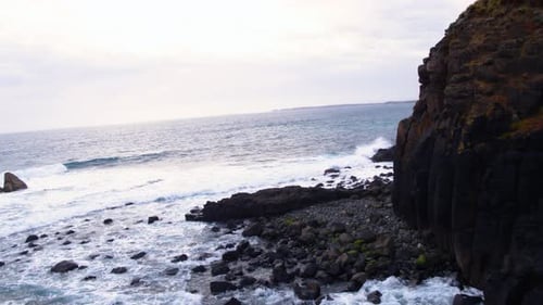 Epic Bend Around Cliff Drone View