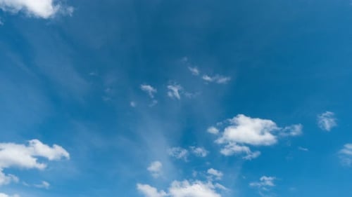 Clouds Slowly Drifting Across the Bright Blue Sky