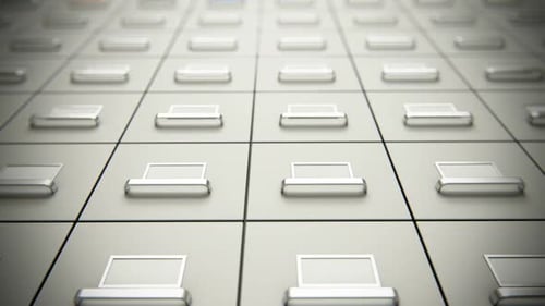 The infinite file cabinet animation focused in the middle point. Loopable. HD