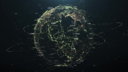 Futuristic Digital Globe with Global Business Network