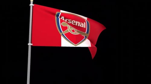 Waving Arsenal Football Club Red Flag Animation