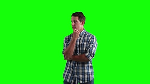 Homme caucasien sur fond vert