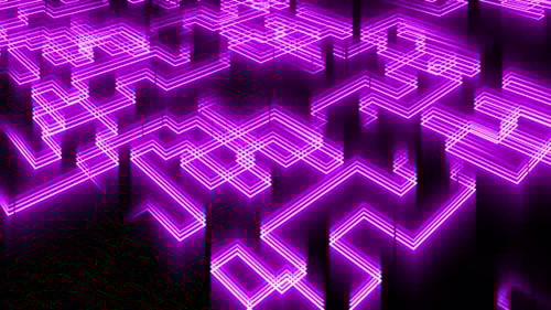 Pulsating Neon Purple Geometric Lines Abstract Animation Background
