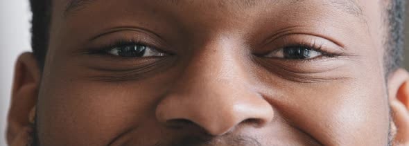 Video Portrait Young Smiling African American Man