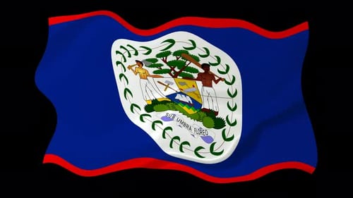 Animated Waving Flag of Belize