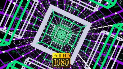Tunnel Colored Squares HD