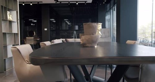 Modern Dining Room With Contemporary Furniture and Decor