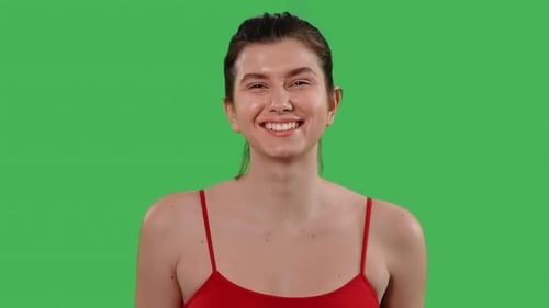 Green Screen Joyful Female Laughing