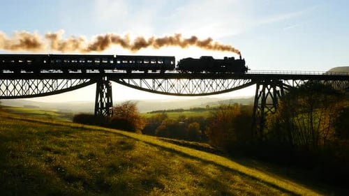 Old Nostalgic Steam Locomotive Train