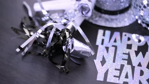 Decorações para a festa de Ano Novo.