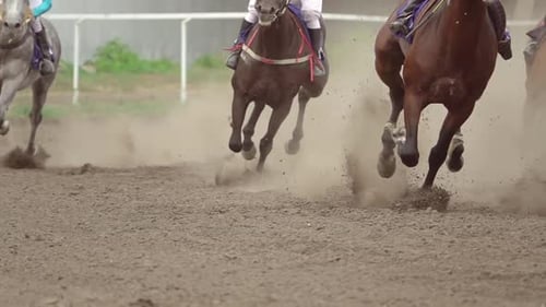 Cavaleiros na virada da pista