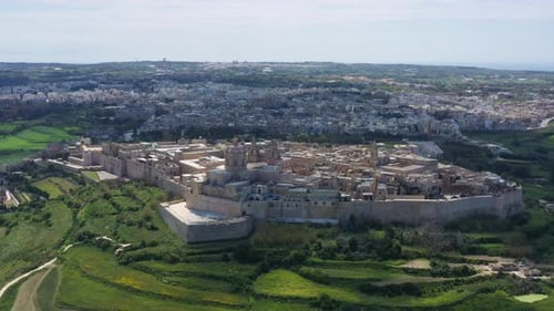 Aerial view of the city Mdina in Malta