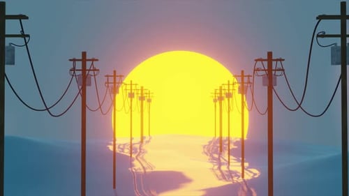 Ruhiger Ozean bei Sonnenuntergang: Abstraktes Lo-Fi