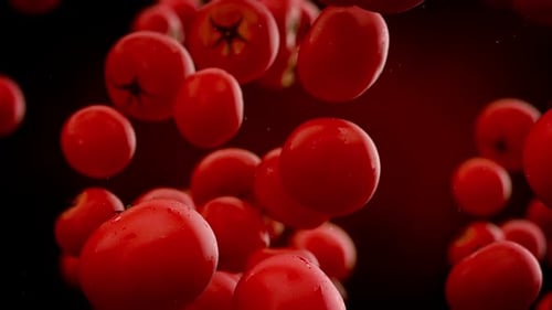 Fresh Red Tomatoes Falling with Water Drops