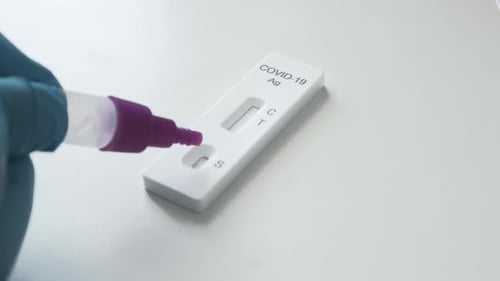 COVID-19 Antigen Test being Administered