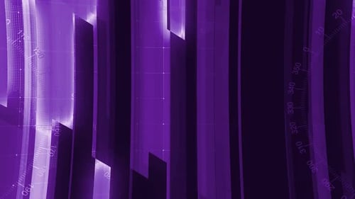Futuristic Purple Digital Background with Abstract Data Bars