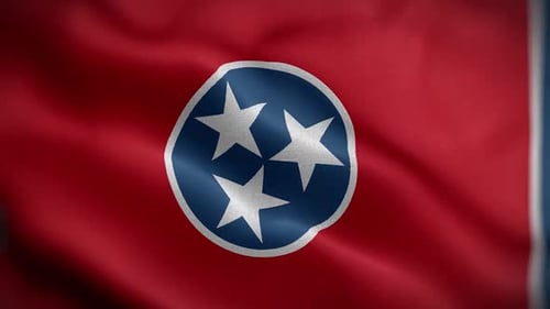 Realistic Tennessee State Flag Waving Animation