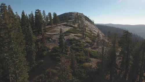 Aerial view of Sentinel Dome in Yosemite National Park, California USA