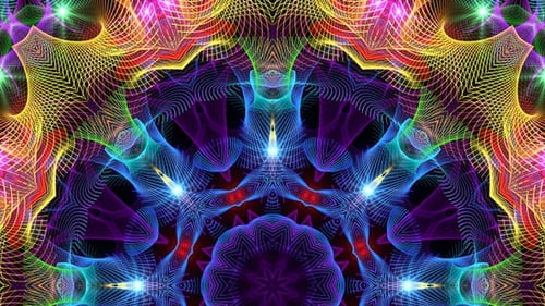 Abstract Colorful Kaleidoscope Pattern Background Animation