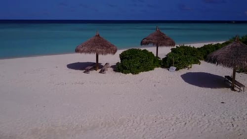 Aerial drone nature of resort beach by clear water and sand background