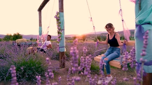Couples in Lavender Garden