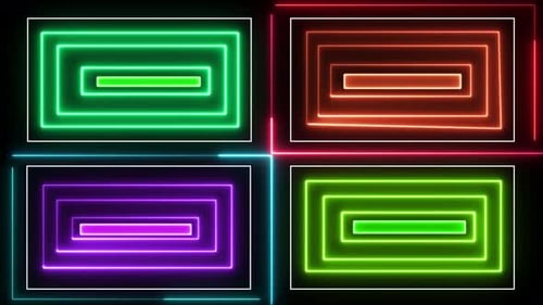 Animated Neon Rectangular Loops Pack