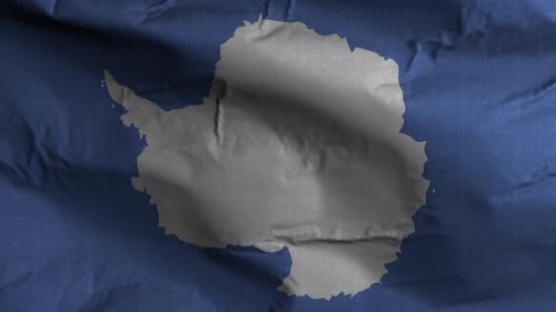 Antarctica Flag Waving In Realistic Fabric Animation