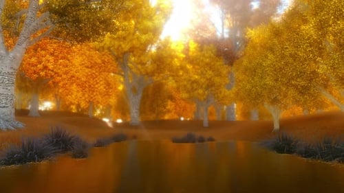 Autumn Forest Lake Landscape