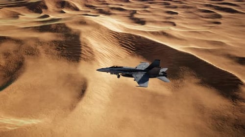 American Military Plane Over the Desert