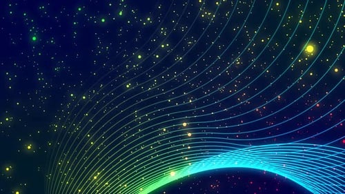 Graphiques animés d'arrière-plan, ligne animée, particule colorée