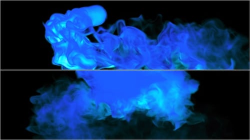 Blue Fluid Smoke Element Dissolving Transition with Alpha Channel