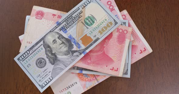 Counting chinese RMB and USD, Stock Footage ft. american & bank - Envato