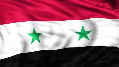 Waving Flag of Syria with Realistic Fabric Motion