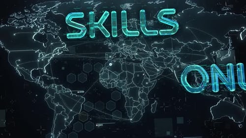 Futuristic Digital Education and Skills Training Title Animation