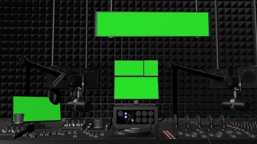 Studio-Tontechnik mit einem Greenscreen 1
