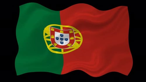 Realistic Waving Portugal Flag Animation