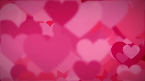 Romantic Pink Heart Motion Background