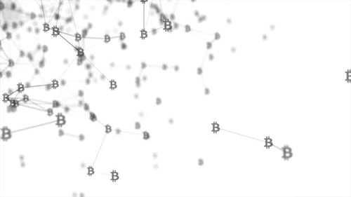 Abstract Flowing Bitcoin Network Background Animation