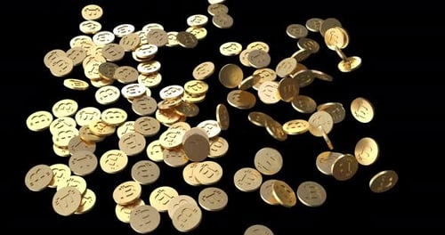 Falling Golden Cryptocurrency Coins Animation
